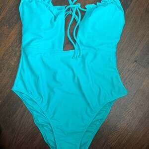 Shade &‎ Shore Women's Plunge Tie-Front Wrap One Piece Swimsuit